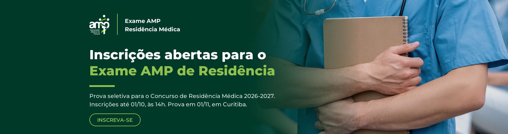 Inscrições abertas para o Exame AMP de Residência Médica