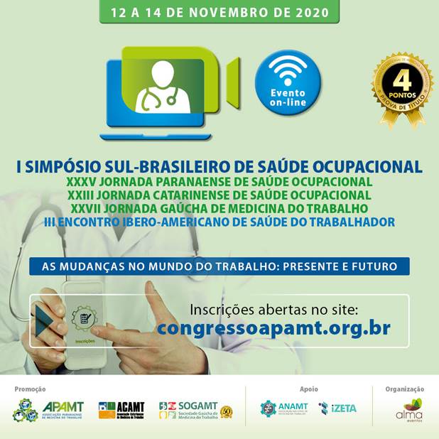 Medicina do Trabalho terá grande evento online em novembro
