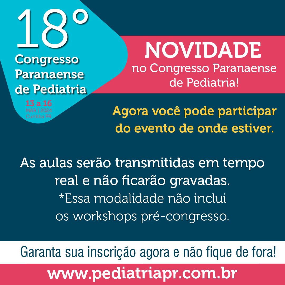 Principal evento da Pediatria do Paraná será também on-line