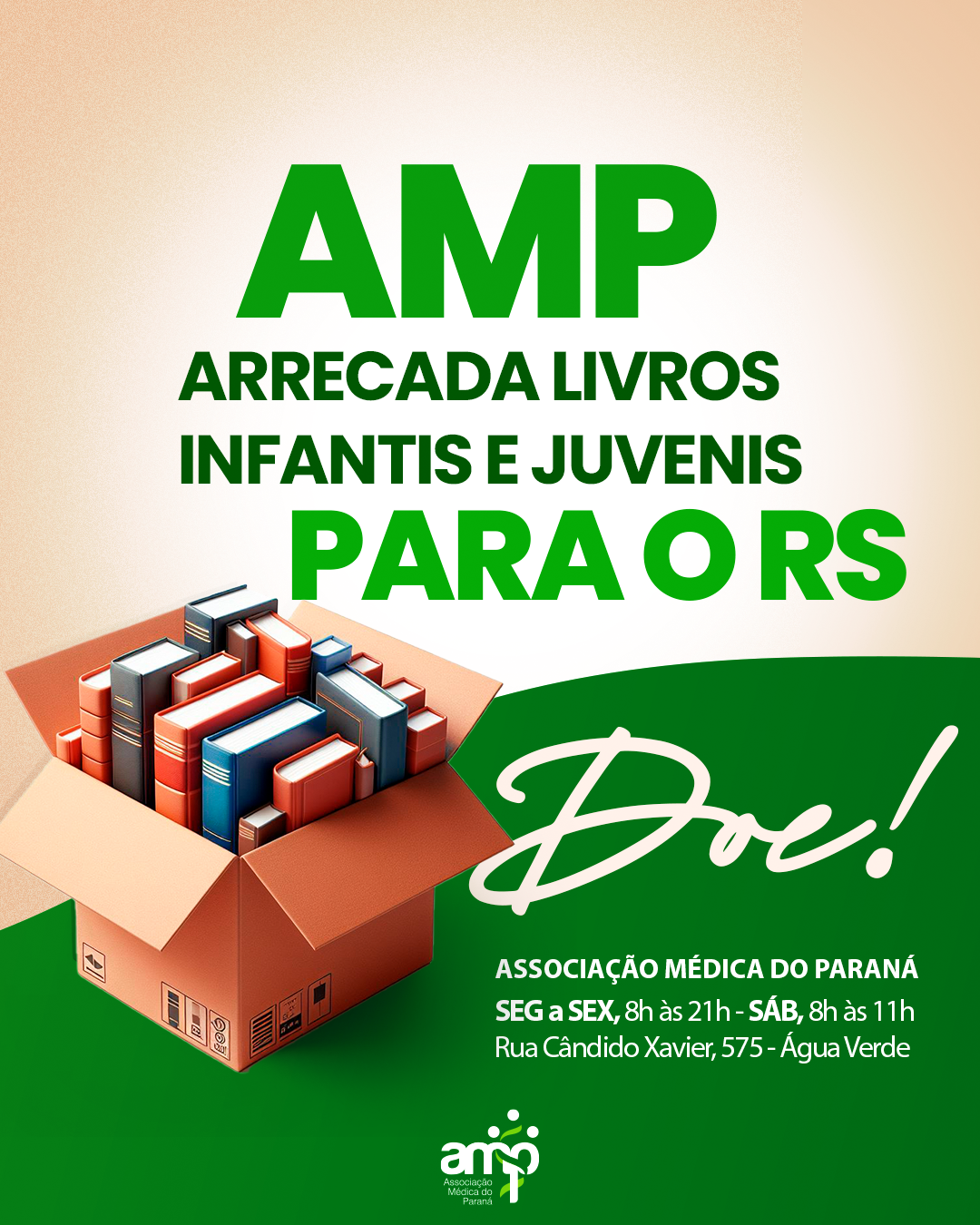AMP arrecada livros infantis e juvenis para o RS. Faça sua doação!