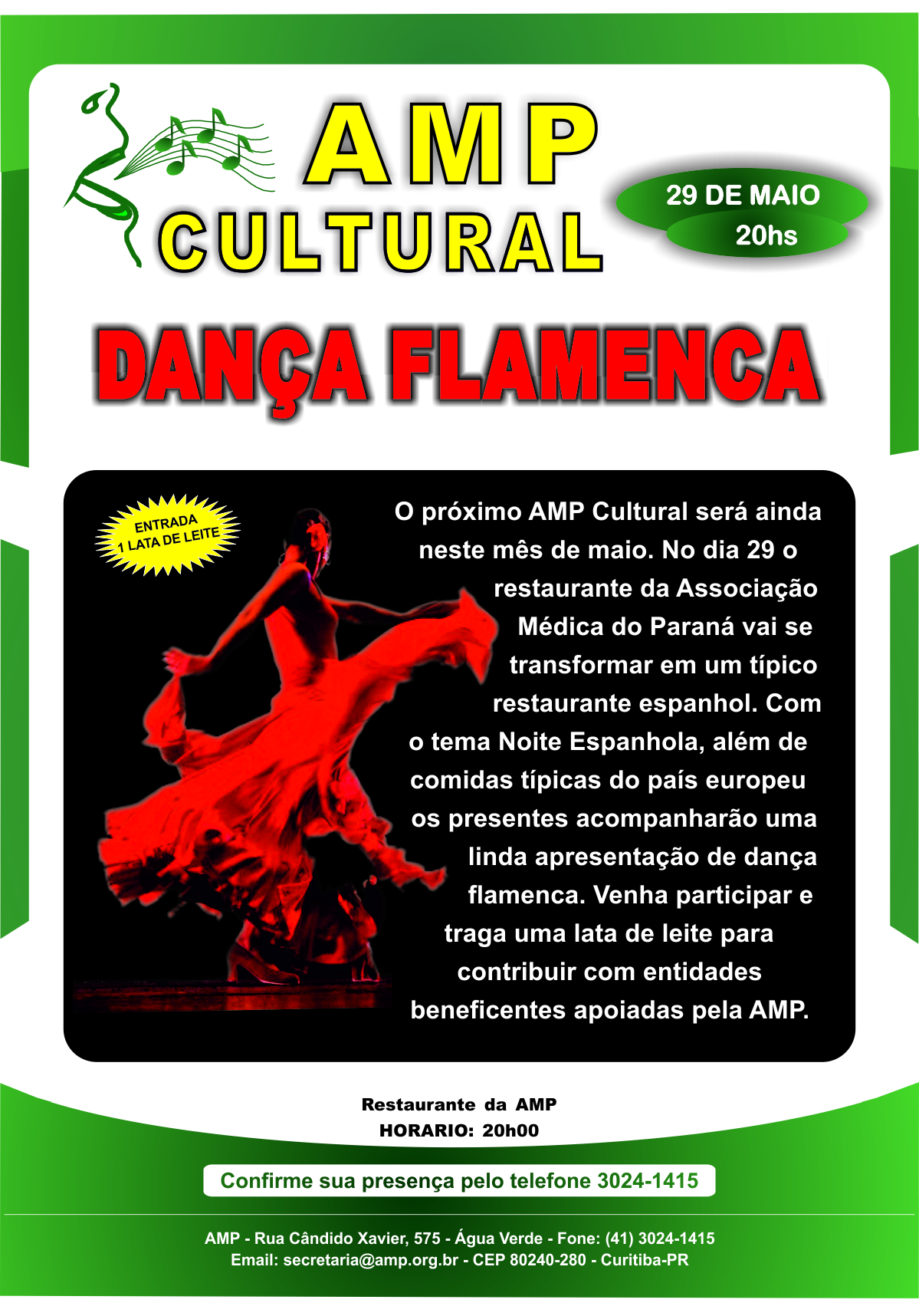 AMP Cultural apresenta noite espanhola na próxima semana