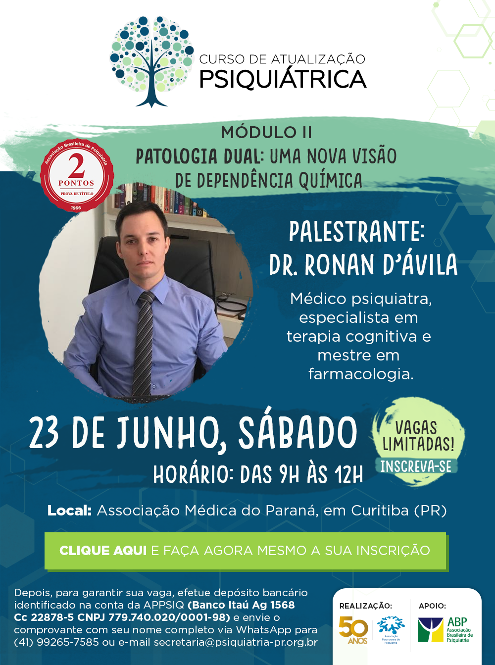 Curso de atualização psiquiátrica será realizado na AMP