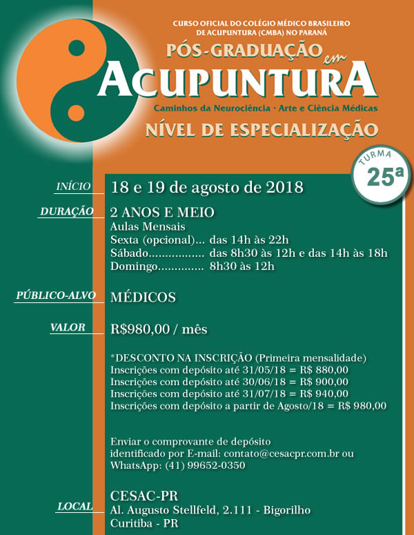 Pós-graduação especializa médicos em Acupuntura