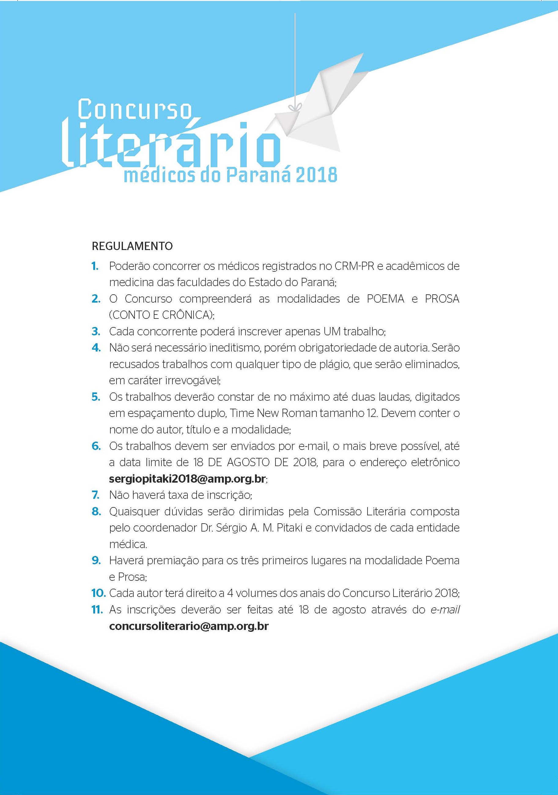 Inscrições para o concurso literário até 18 de agosto