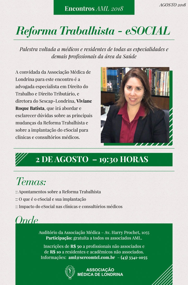 AML promove palestra sobre reforma trabalhista