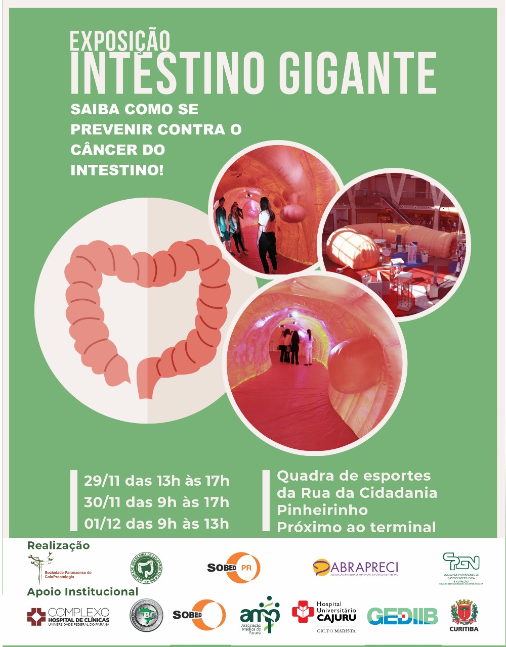 Exposição alerta para a importância da prevenção do câncer do intestino